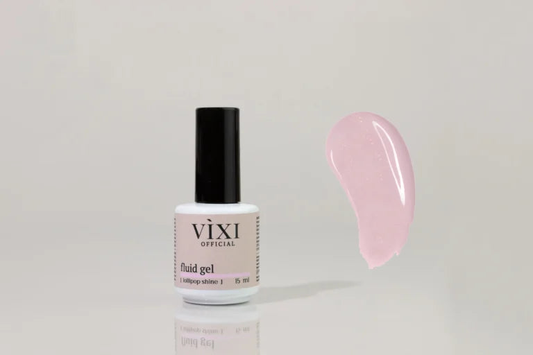 GEL FLUID - Lollipop Shine (Pink with Golden Glitter)