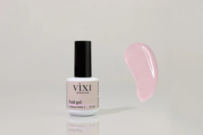 GEL FLUID - Lollipop Shine (Pink with Golden Glitter)