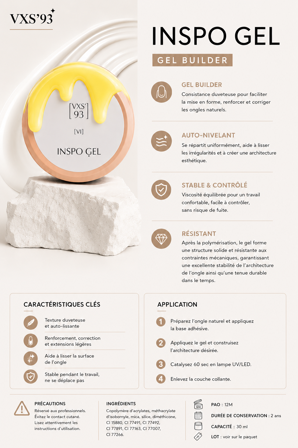 Présentation, caractéristiques et conseils d'utilisation du Gel Inspo VXS-93